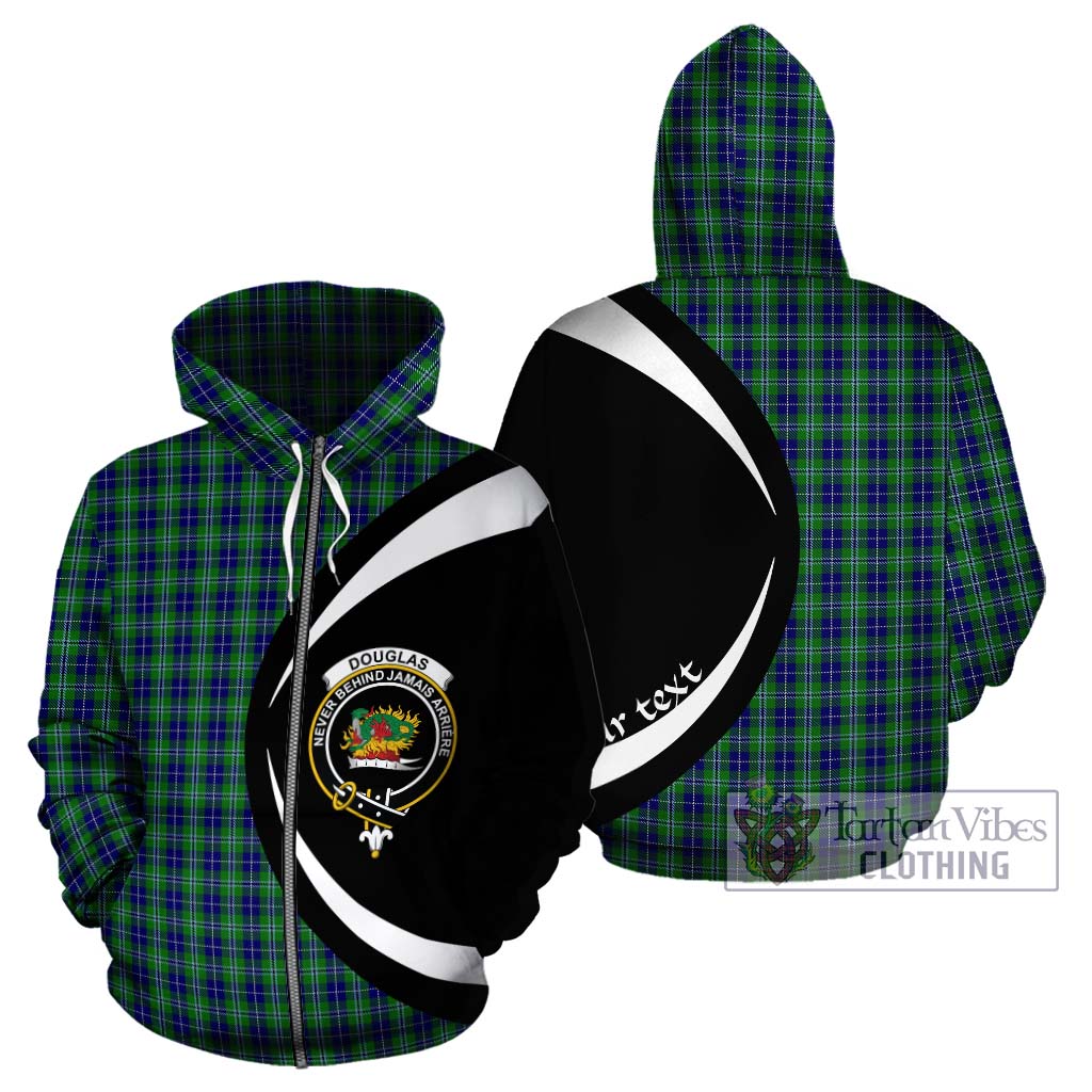 Tartan Vibes Clothing Douglas Tartan Hoodie with Family Crest Circle Style