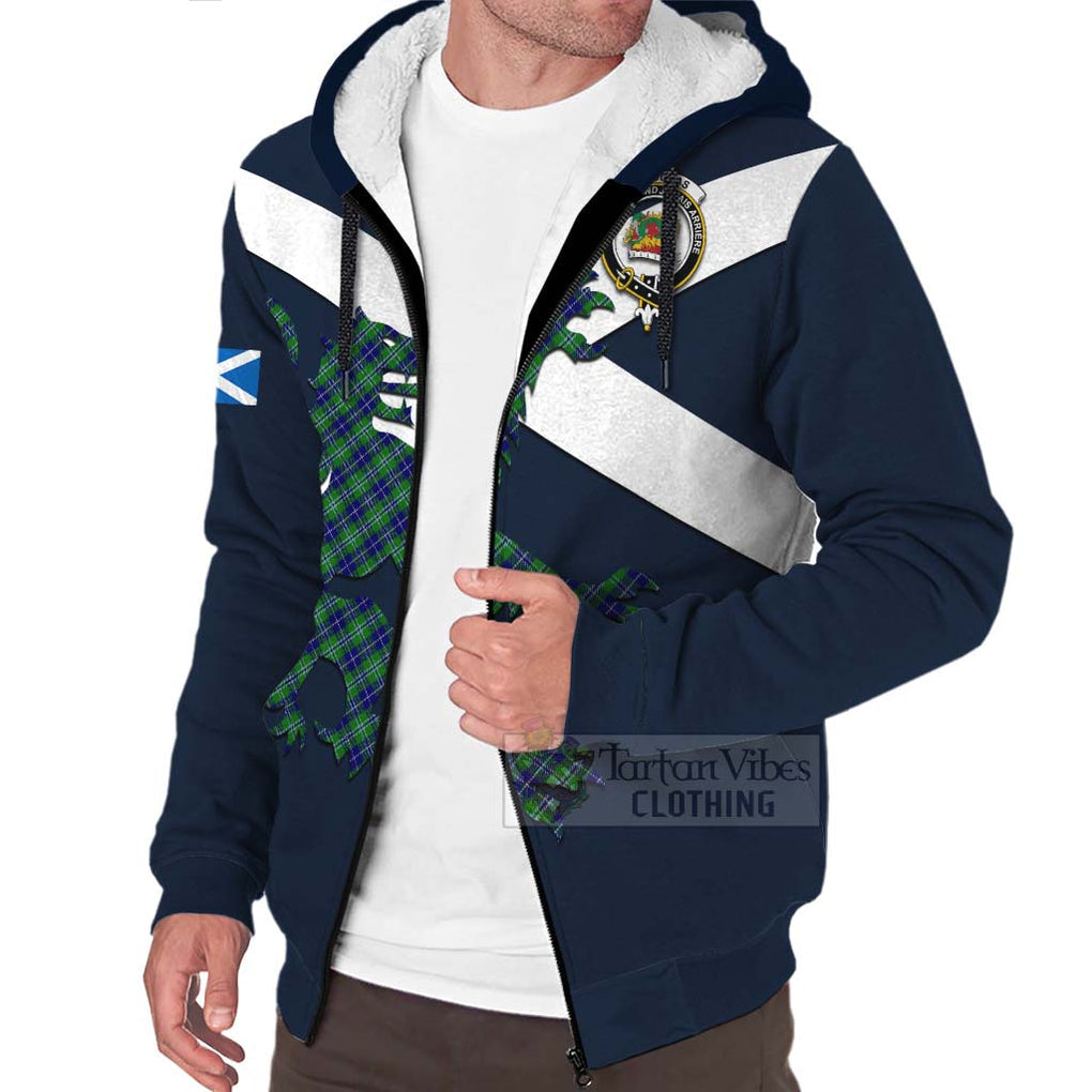 Tartan Vibes Clothing Douglas Tartan Lion Rampant Sherpa Hoodie – Proudly Display Your Heritage with Alba Gu Brath and Clan Name