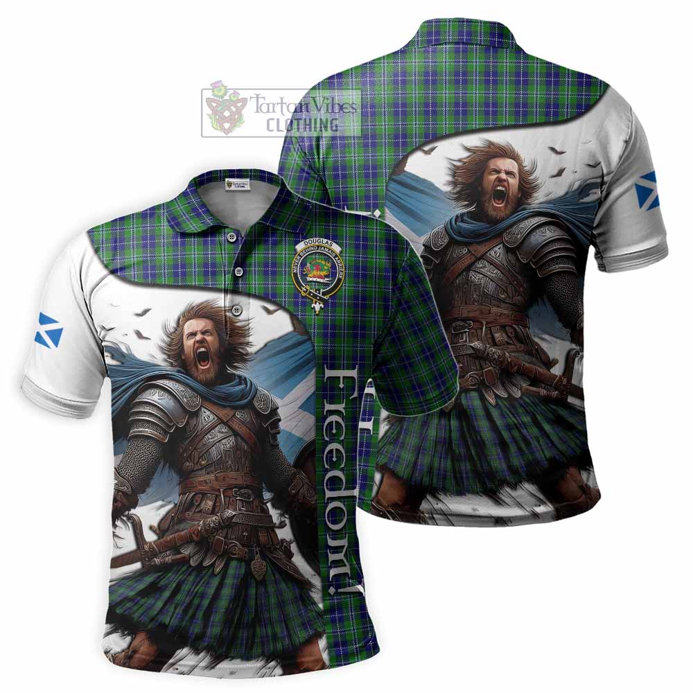 Tartan Vibes Clothing Douglas Crest Tartan Polo Shirt Inspired by the Freedom of Scottish Warrior