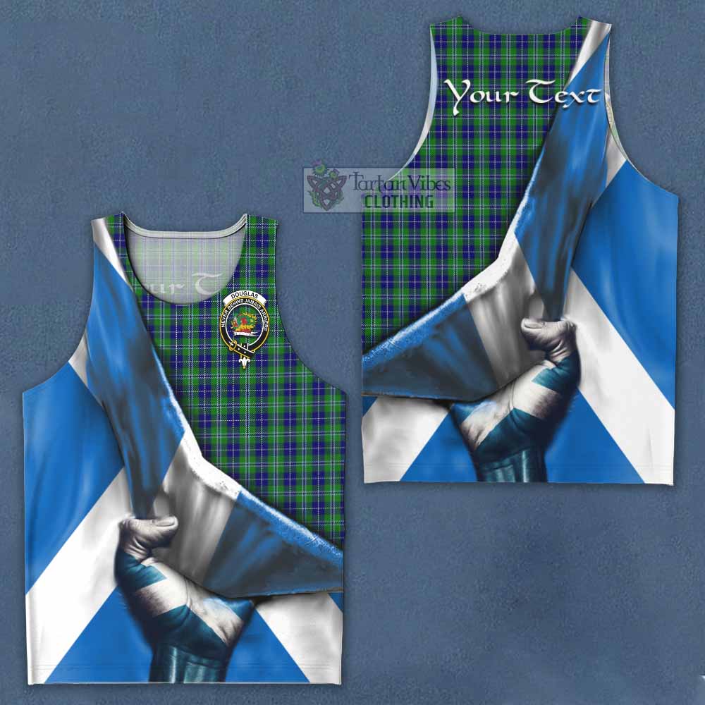 Tartan Vibes Clothing Douglas Tartan Men's Tank Top with Family Crest Scotland Patriotic Style