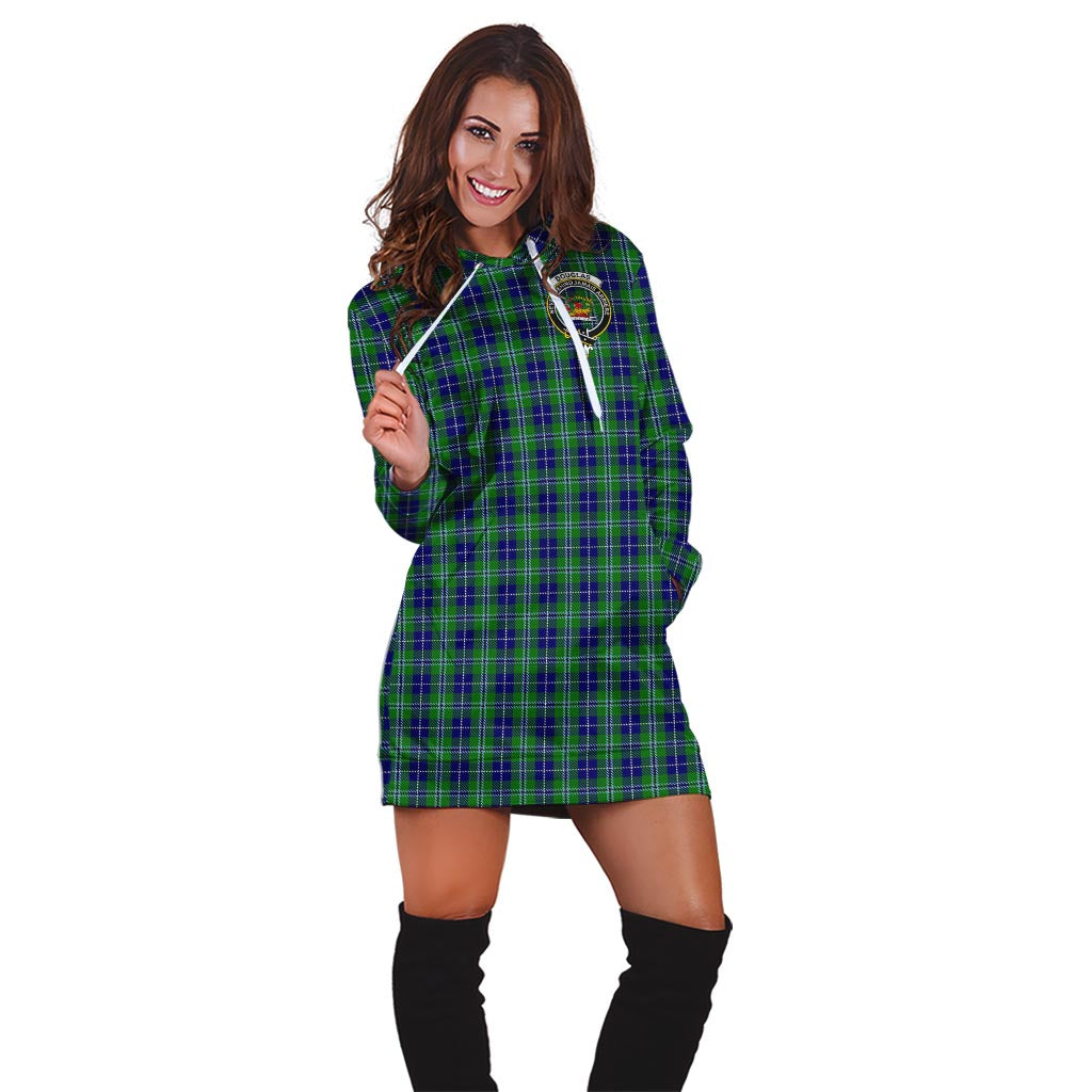 Douglas Tartan Hoodie Dress with Family Crest - Tartan Vibes Clothing