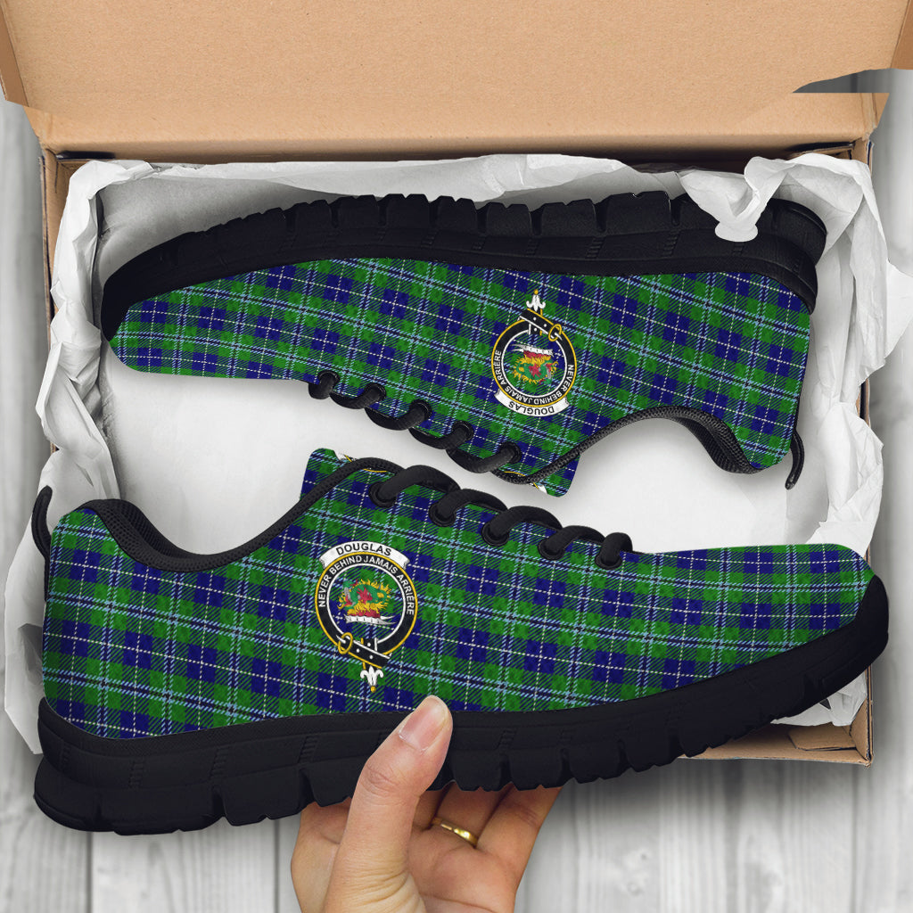 Douglas Tartan Sneakers with Family Crest - Tartan Vibes Clothing