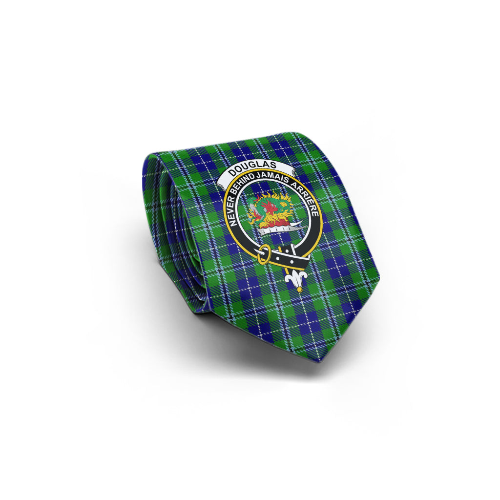 Douglas Tartan Classic Necktie with Family Crest - Tartan Vibes Clothing