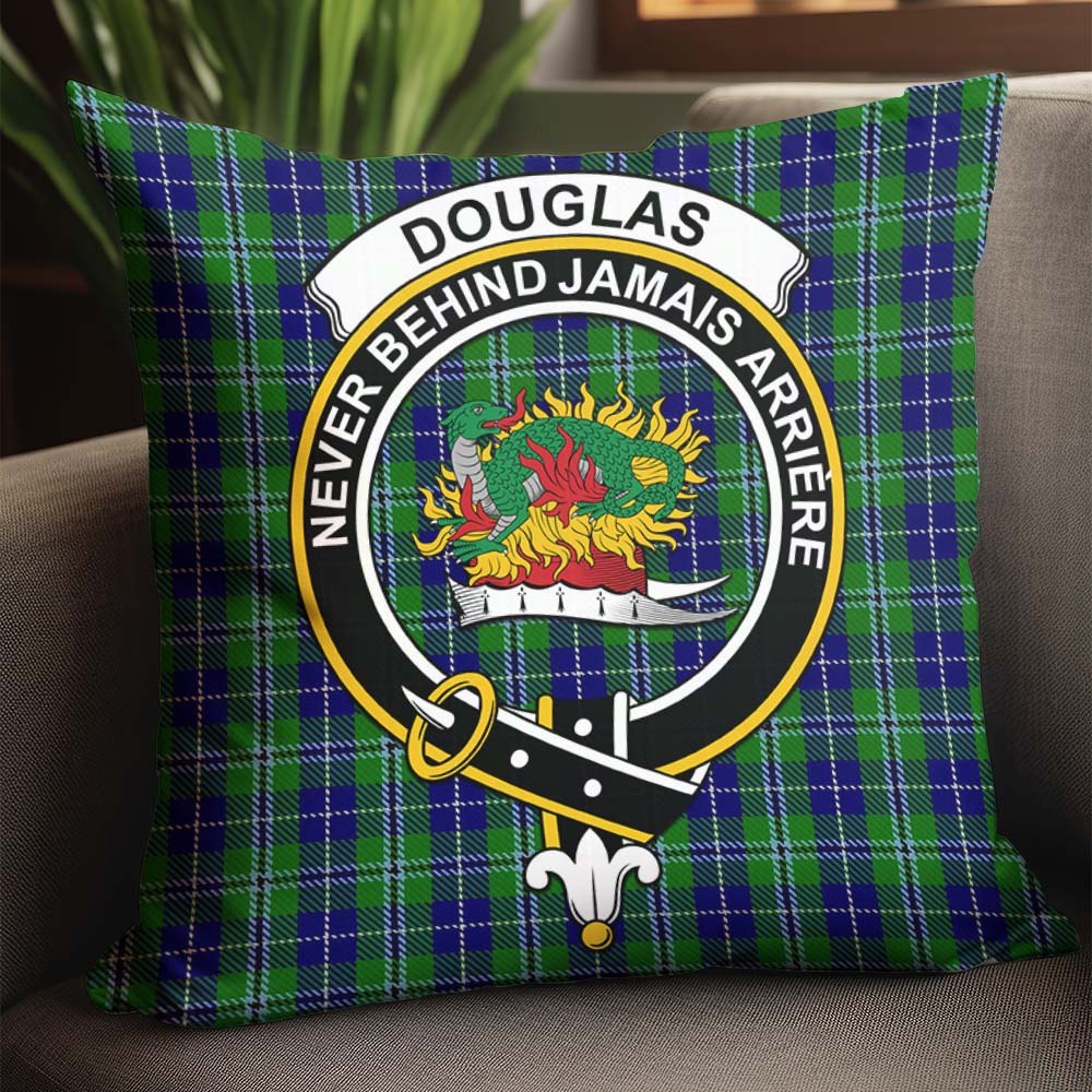 Douglas Tartan Pillow Cover with Family Crest - Tartanvibesclothing