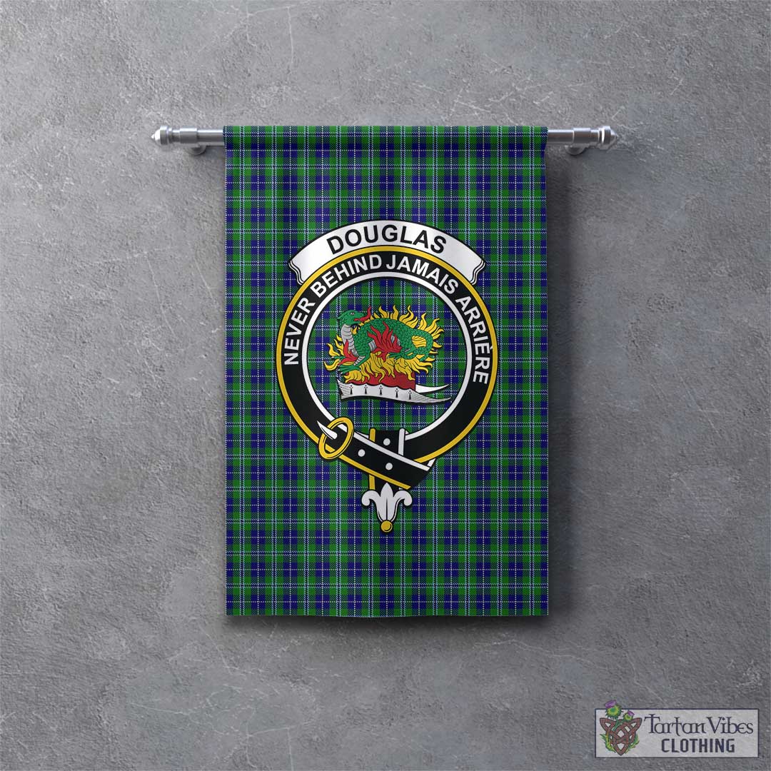 Tartan Vibes Clothing Douglas Tartan Gonfalon, Tartan Banner with Family Crest