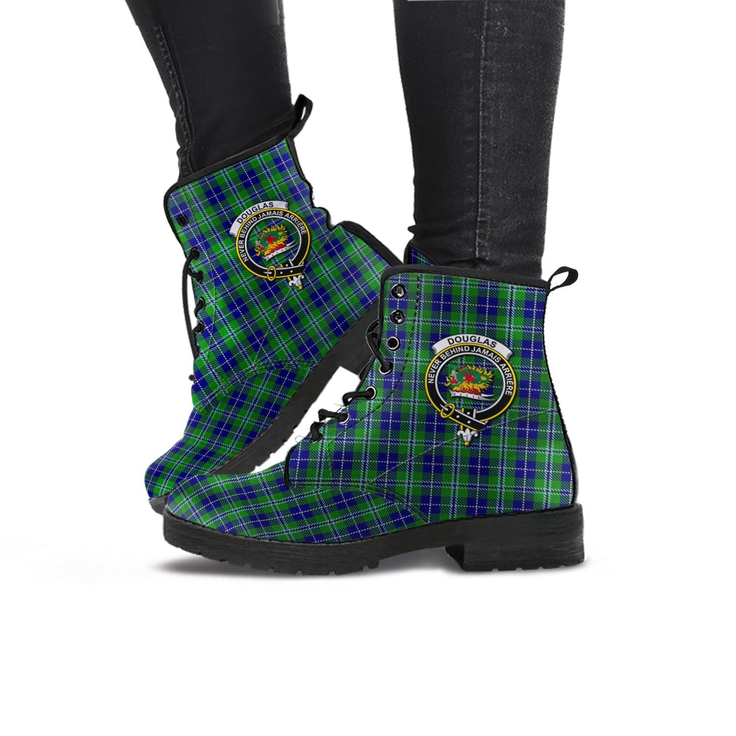 douglas-tartan-leather-boots-with-family-crest