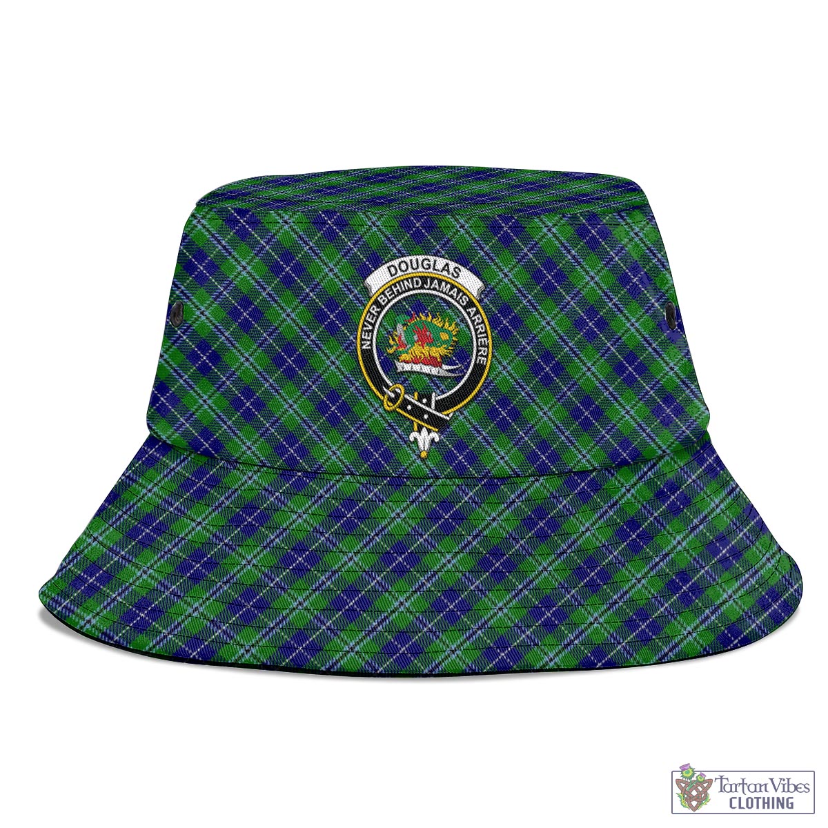 Tartan Vibes Clothing Douglas Tartan Bucket Hat with Family Crest