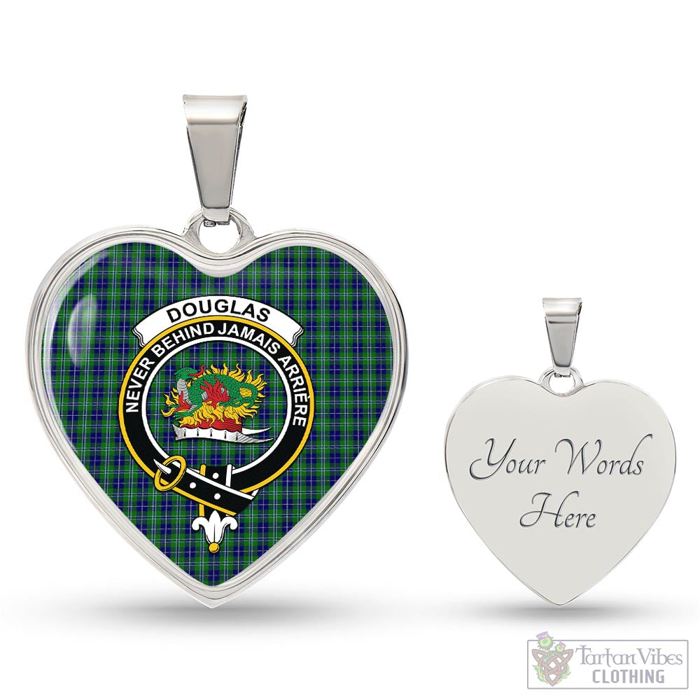 Tartan Vibes Clothing Douglas Tartan Heart Necklace with Family Crest