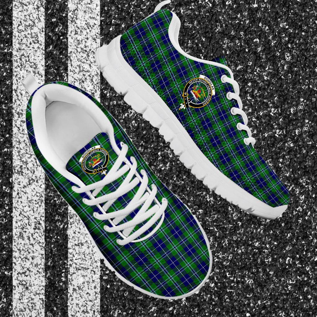 Douglas Tartan Sneakers with Family Crest - Tartan Vibes Clothing