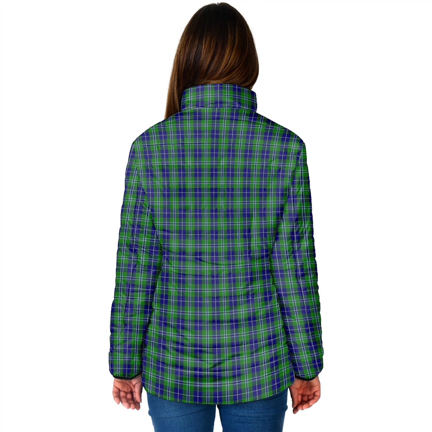 Douglas Tartan Padded Jacket with Family Crest - Tartan Vibes Clothing