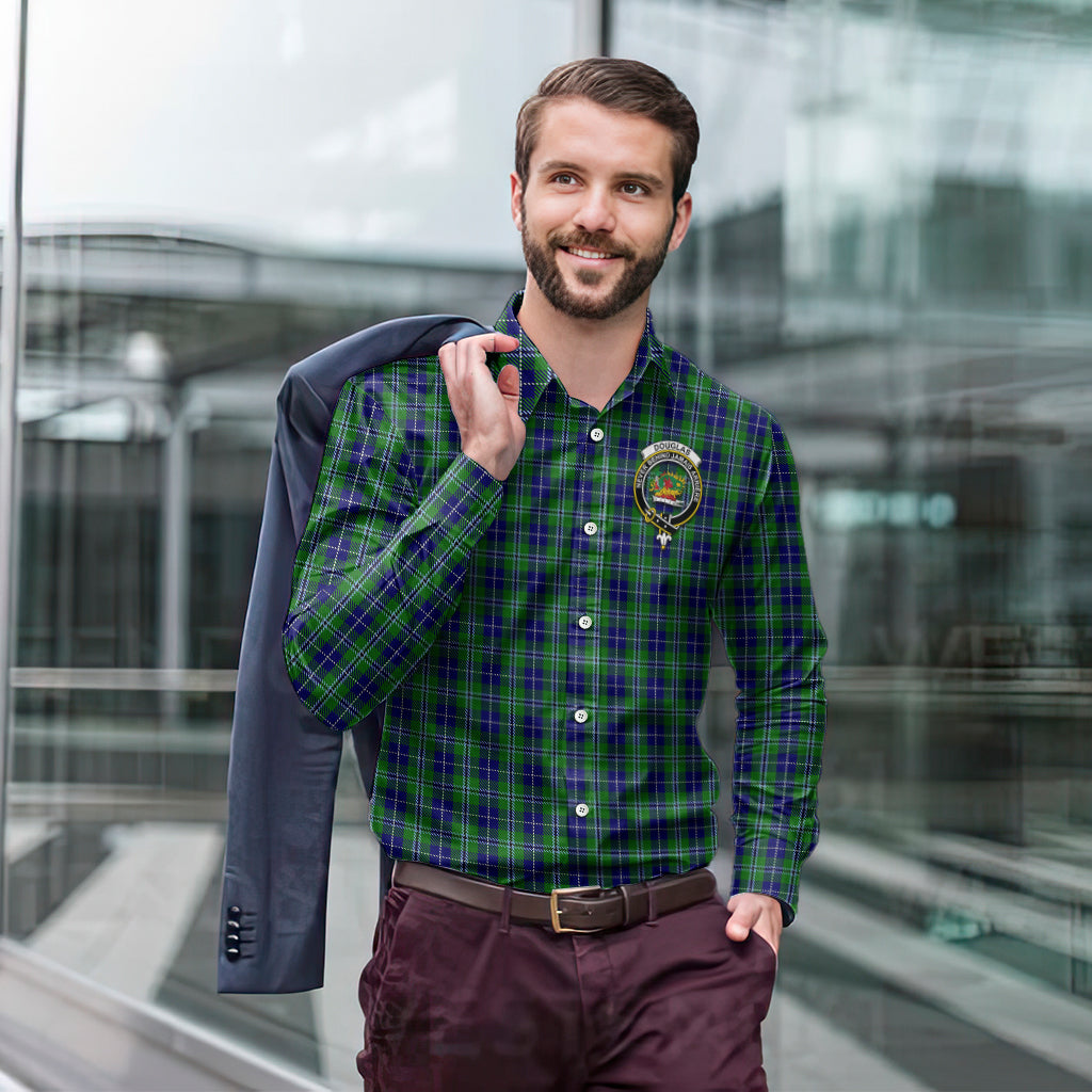 douglas-tartan-long-sleeve-button-up-shirt-with-family-crest