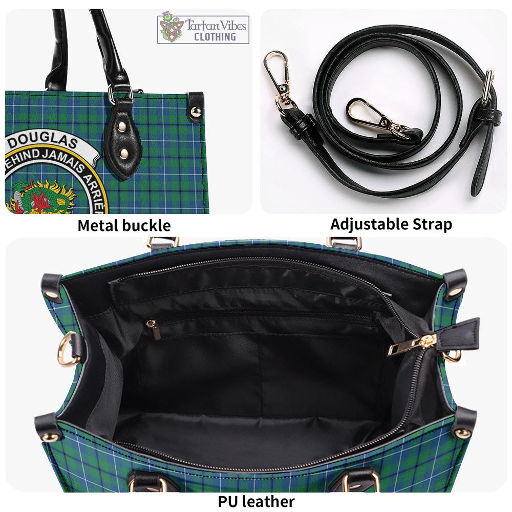 Tartan Vibes Clothing Douglas Ancient Tartan Luxury Leather Handbags with Family Crest