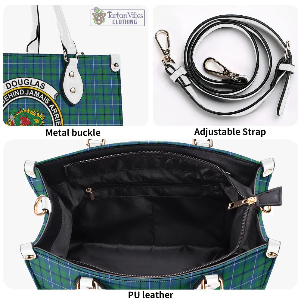 Tartan Vibes Clothing Douglas Ancient Tartan Luxury Leather Handbags with Family Crest