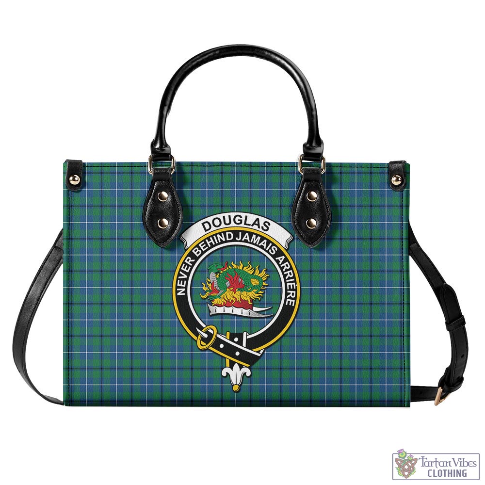 Tartan Vibes Clothing Douglas Ancient Tartan Luxury Leather Handbags with Family Crest