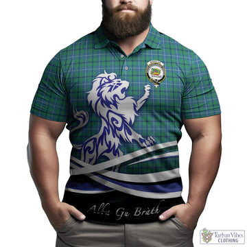 Douglas Ancient Tartan Polo Shirt with Alba Gu Brath Regal Lion Emblem