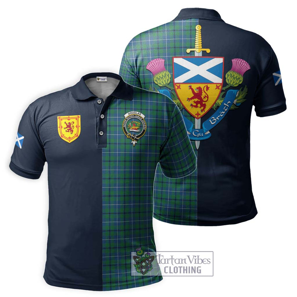 Tartan Vibes Clothing Douglas Ancient Tartan Polo Shirt with Scottish Lion Royal Arm Half Style