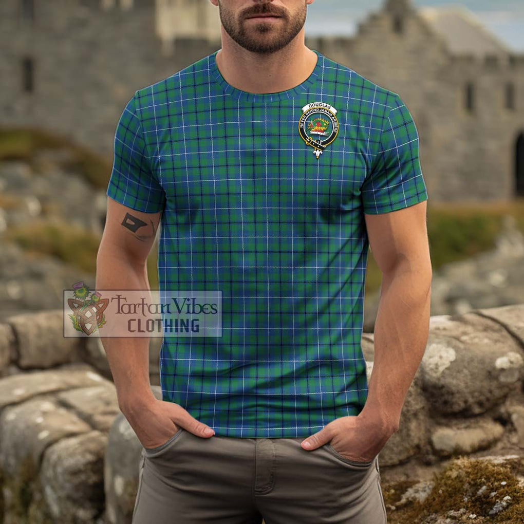 Douglas Ancient Tartan Cotton T-Shirt with Family Crest Men's Shirt - Tartanvibesclothing Shop