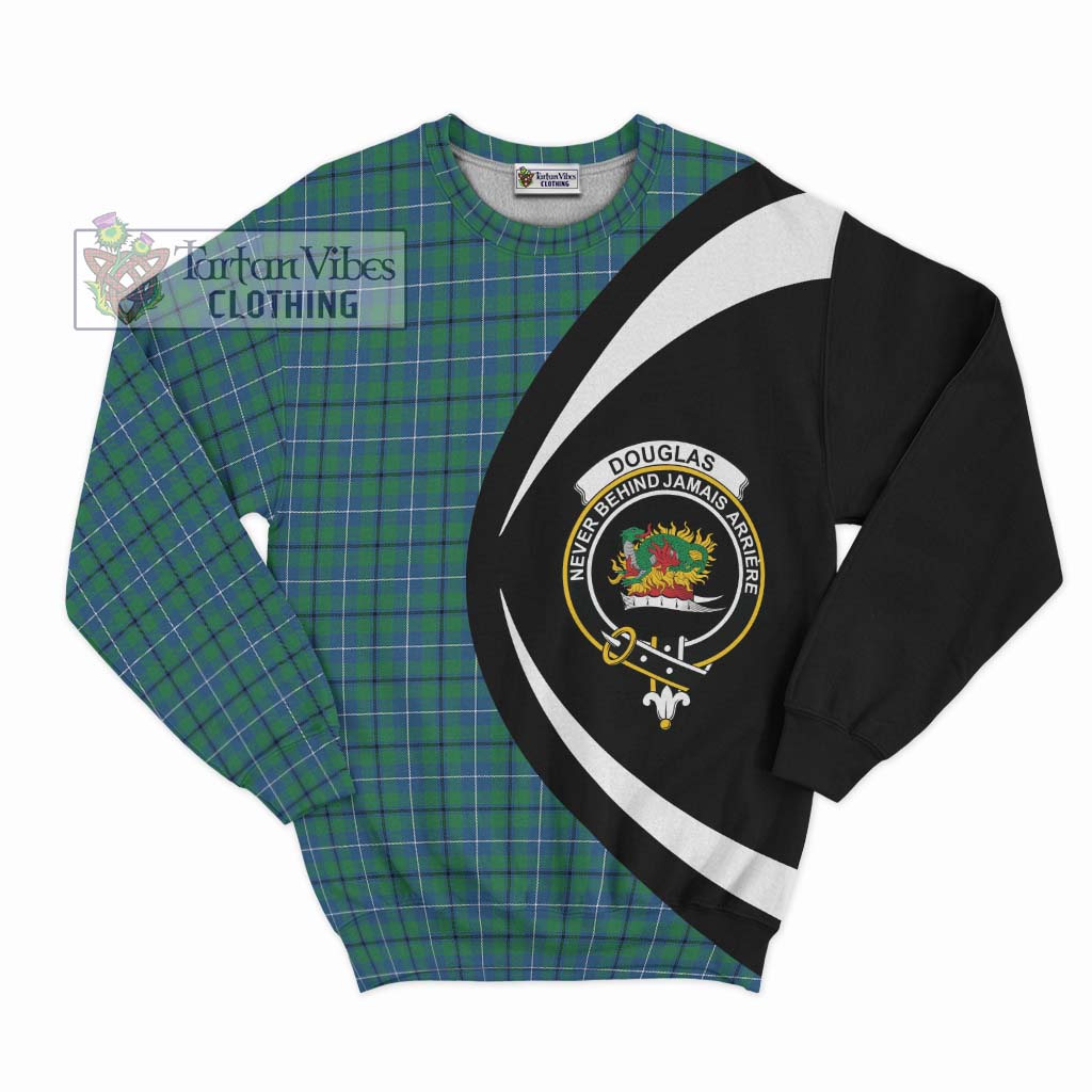 Douglas Ancient Tartan Sweatshirt with Family Crest Circle Style Unisex - Tartan Vibes Clothing