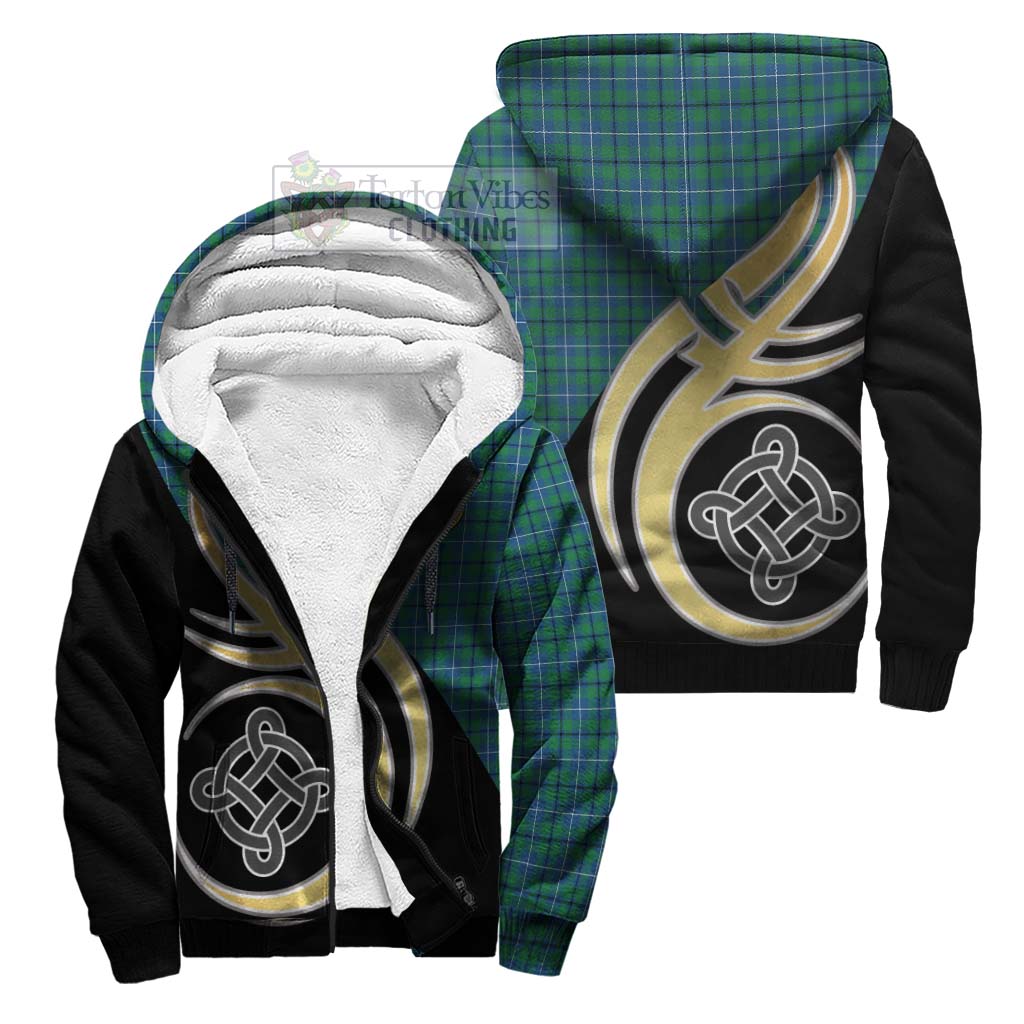 Douglas Ancient Tartan Sherpa Hoodie with Family Crest and Celtic Symbol Style Unisex S - Tartan Vibes Clothing