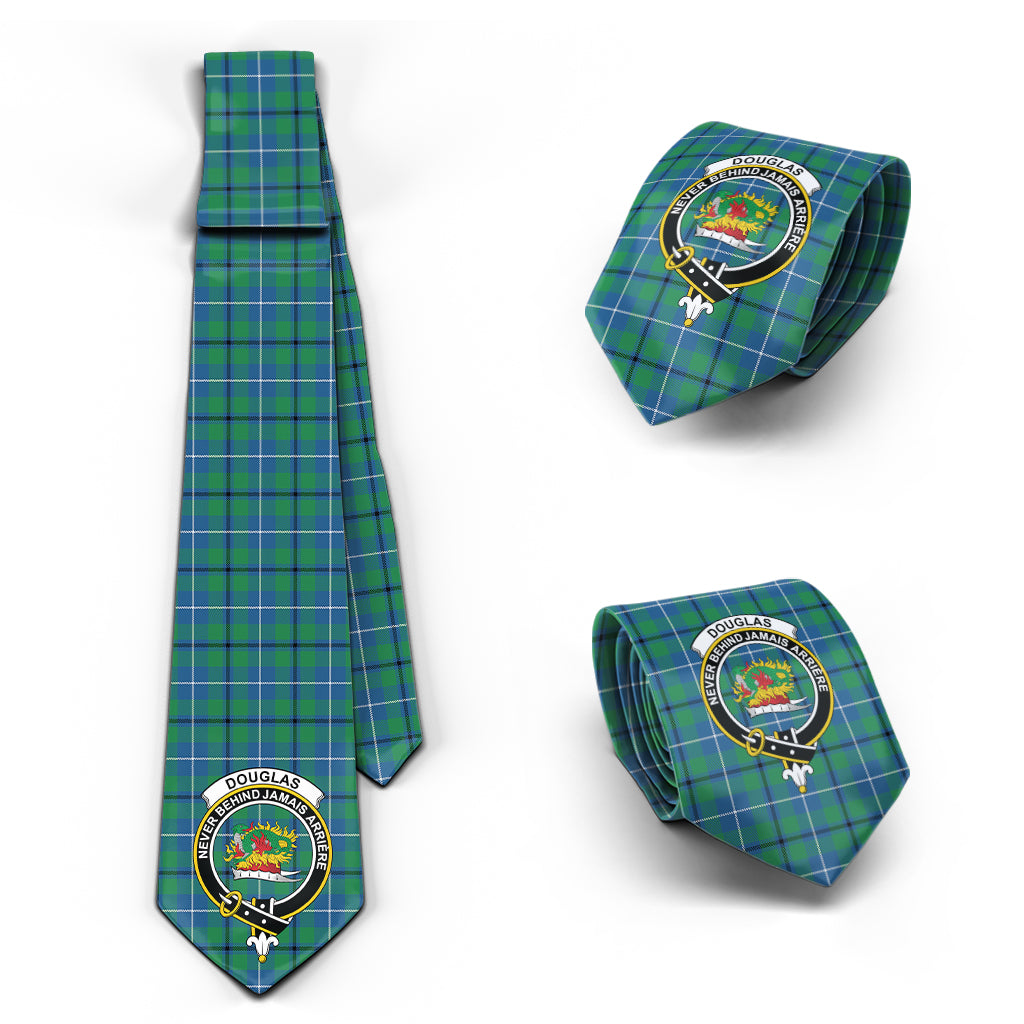 Douglas Ancient Tartan Classic Necktie with Family Crest Necktie One Size - Tartan Vibes Clothing