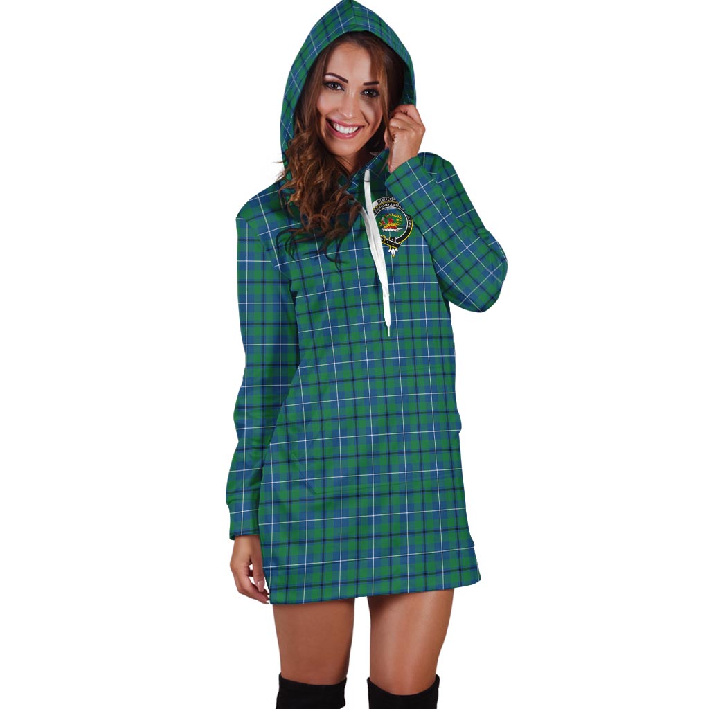 Douglas Ancient Tartan Hoodie Dress with Family Crest - Tartan Vibes Clothing