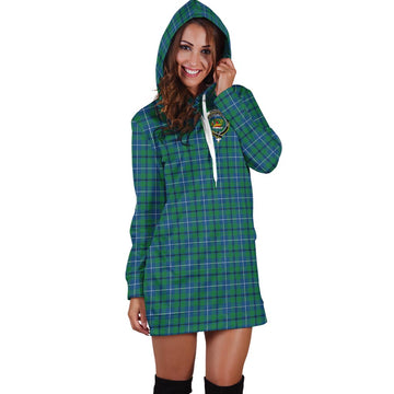 Douglas Ancient Tartan Hoodie Dress with Family Crest