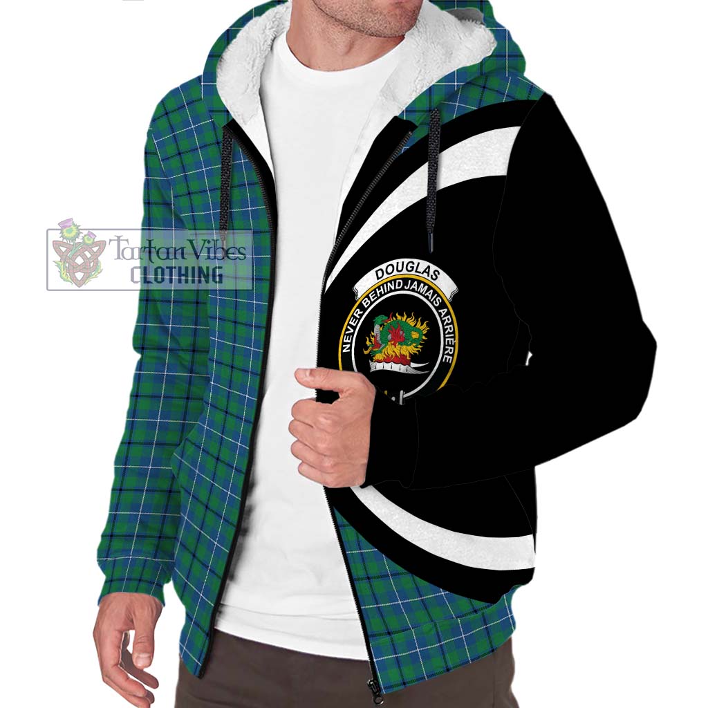 Douglas Ancient Tartan Sherpa Hoodie with Family Crest Circle Style Unisex S - Tartan Vibes Clothing