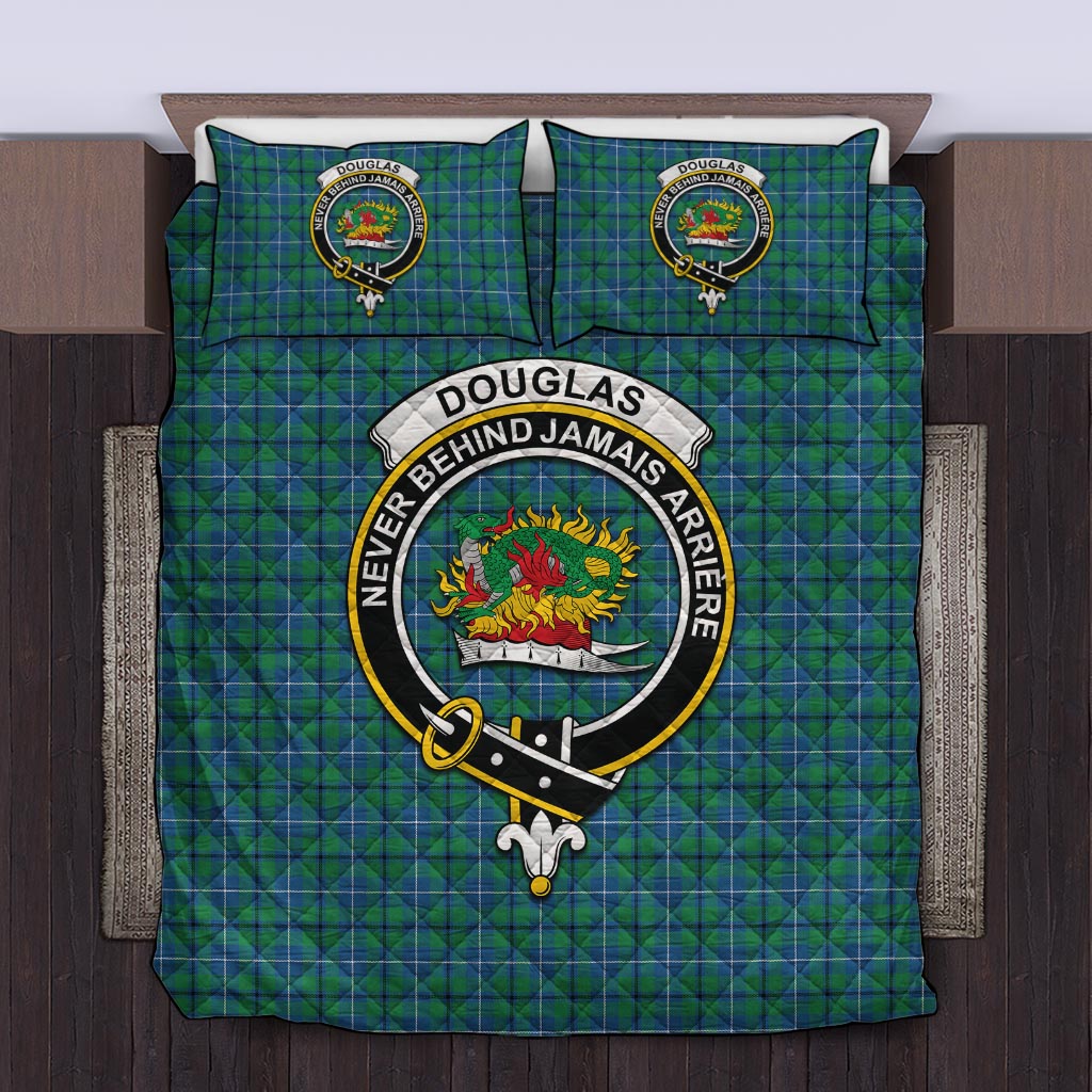 Douglas Ancient Tartan Quilt Bed Set with Family Crest Twin - Tartan Vibes Clothing