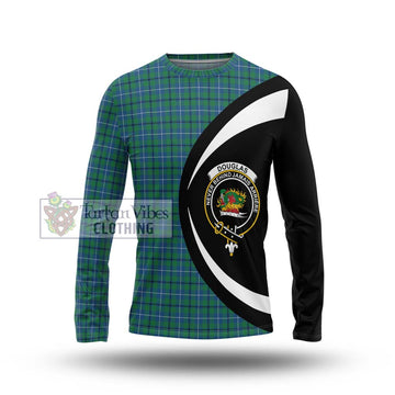 Douglas Ancient Tartan Long Sleeve T-Shirt with Family Crest Circle Style