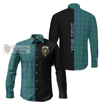 Douglas Ancient Tartan Long Sleeve Button Shirt with Family Crest and Half Of Me Style