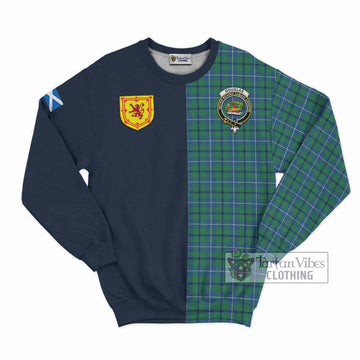 Douglas Ancient Tartan Sweatshirt Alba with Scottish Lion Royal Arm Half Style