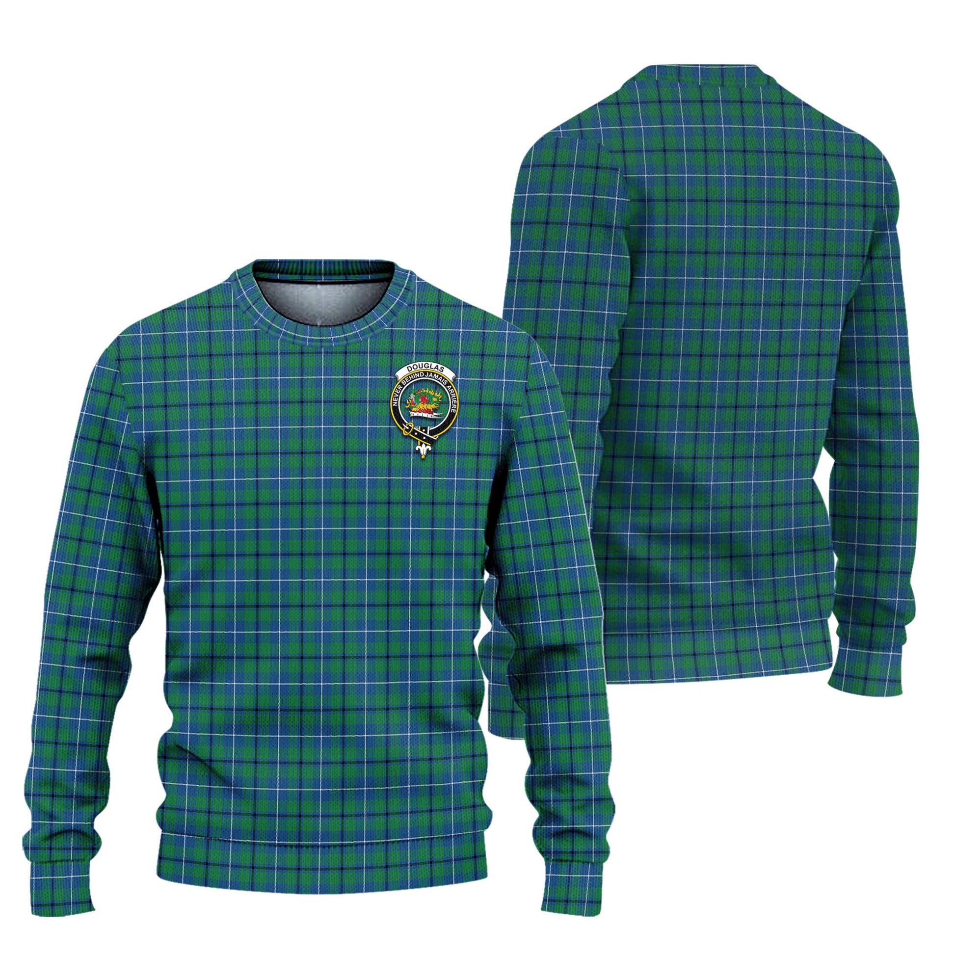 Douglas Ancient Tartan Knitted Sweater with Family Crest Unisex - Tartanvibesclothing