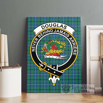 Douglas Ancient Tartan Canvas Print Wall Art with Family Crest