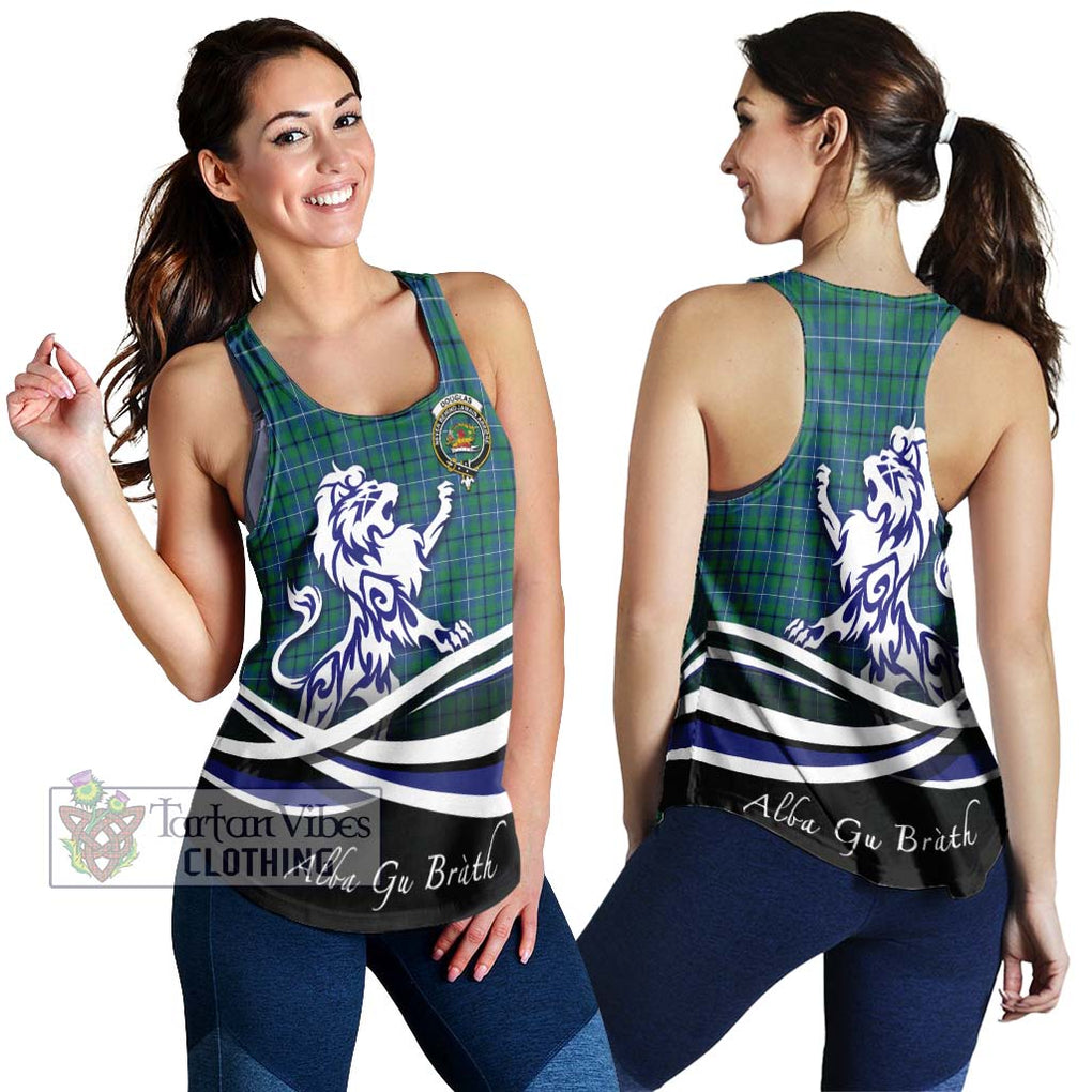 Douglas Ancient Tartan Women's Racerback Tanks with Alba Gu Brath Regal Lion Emblem 4XL - Tartanvibesclothing Shop