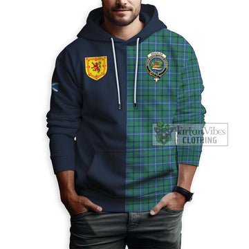 Douglas Ancient Tartan Hoodie Alba with Scottish Lion Royal Arm Half Style