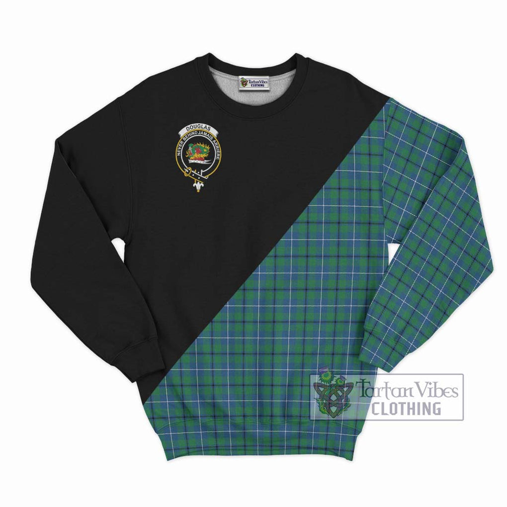 Douglas Ancient Tartan Sweatshirt with Family Crest and Military Logo Style - Tartanvibesclothing Shop