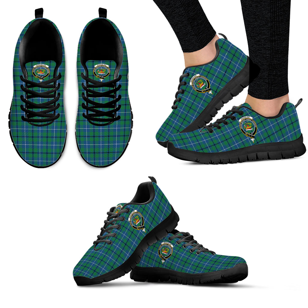 Douglas Ancient Tartan Sneakers with Family Crest - Tartan Vibes Clothing