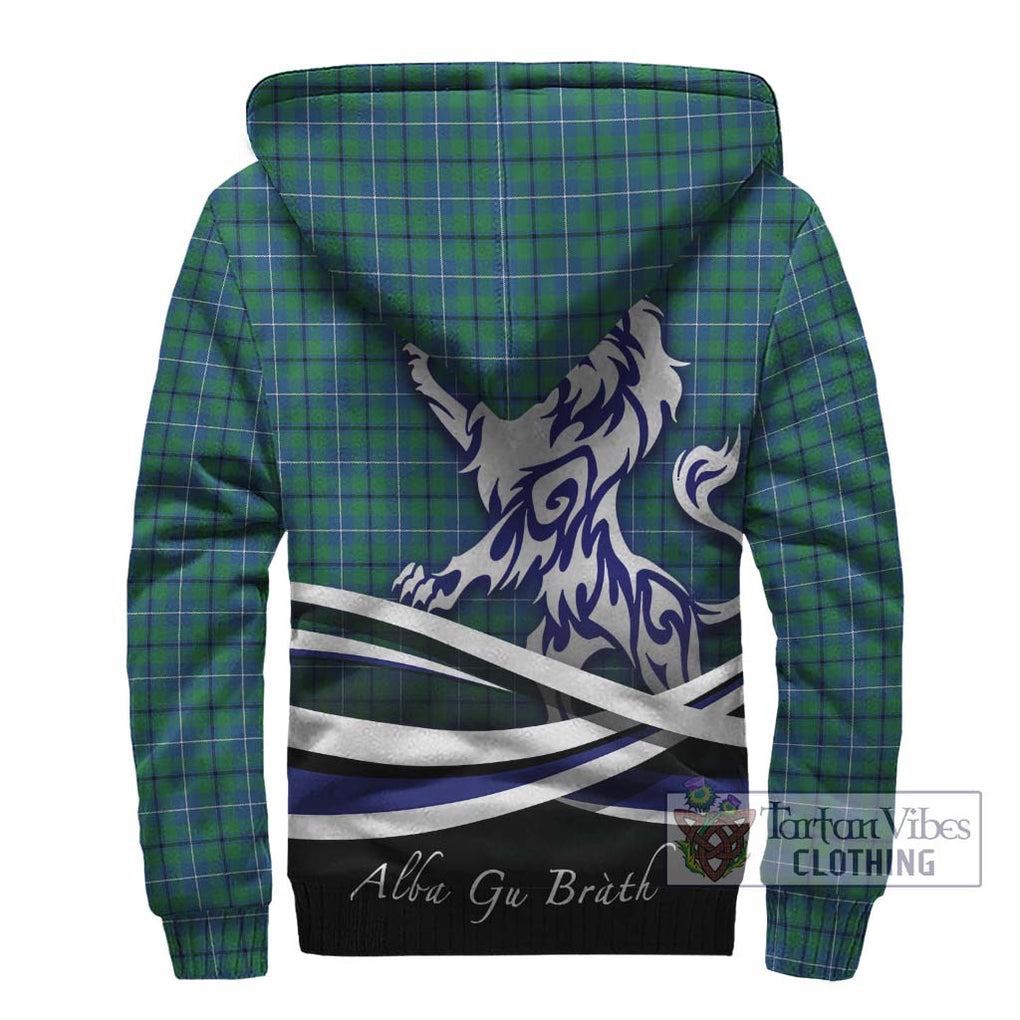 Douglas Ancient Tartan Sherpa Hoodie with Alba Gu Brath Regal Lion Emblem - Tartanvibesclothing Shop