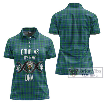 Douglas Ancient Tartan Women's Polo Shirt with Family Crest DNA In Me Style