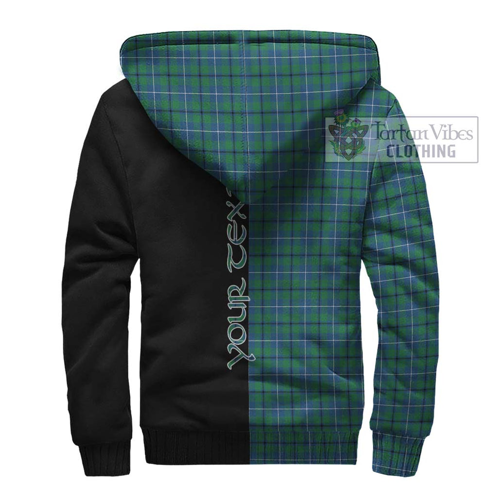 Douglas Ancient Tartan Sherpa Hoodie with Family Crest and Half Of Me Style - Tartanvibesclothing Shop