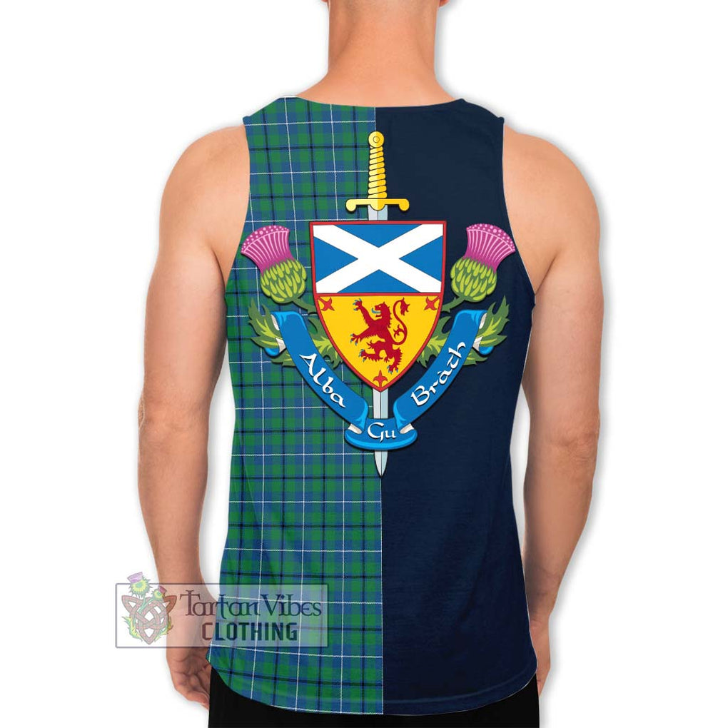 Tartan Vibes Clothing Douglas Ancient Tartan Men's Tank Top with Scottish Lion Royal Arm Half Style