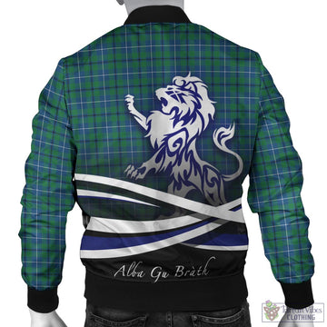 Douglas Ancient Tartan Bomber Jacket with Alba Gu Brath Regal Lion Emblem