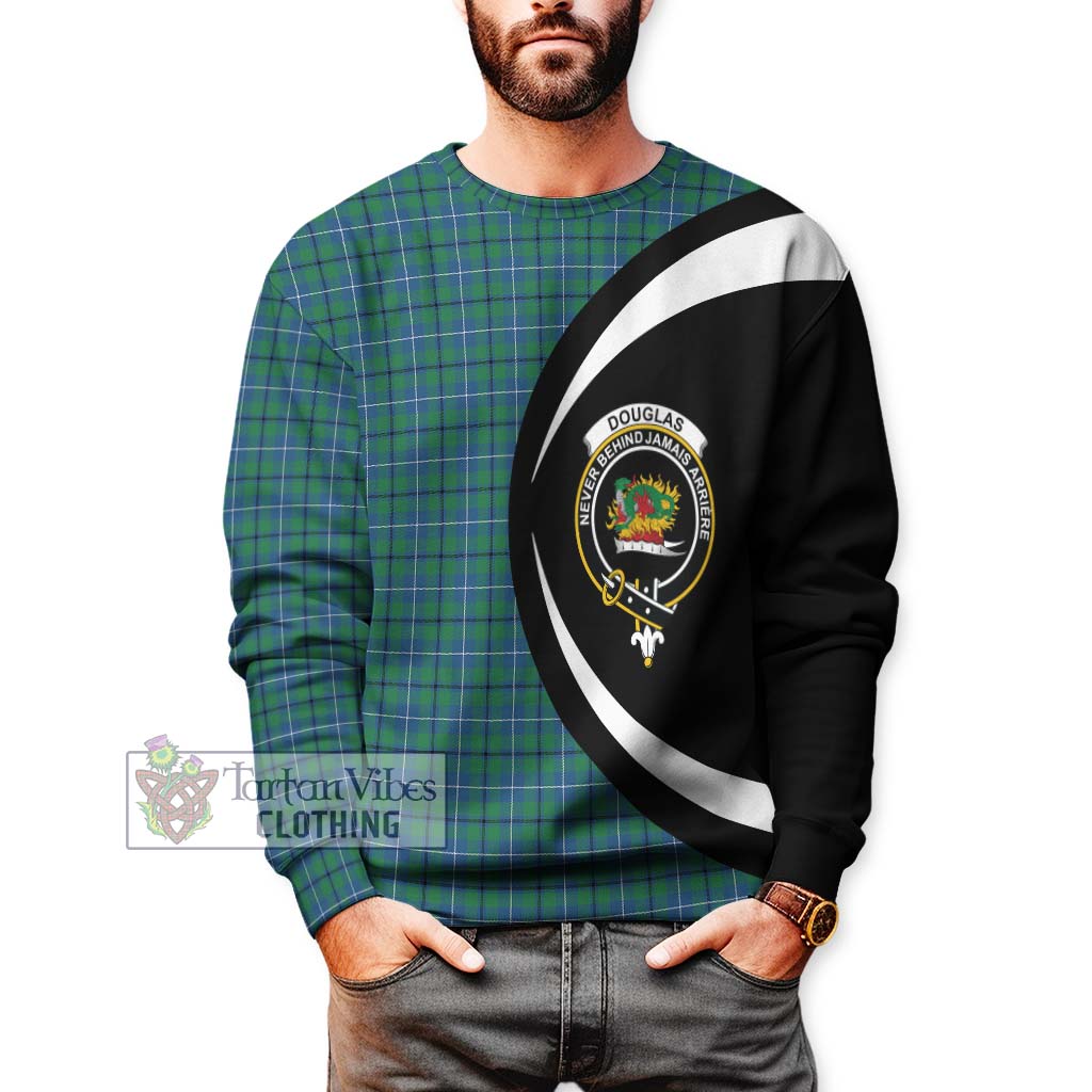 Douglas Ancient Tartan Sweatshirt with Family Crest Circle Style - Tartan Vibes Clothing