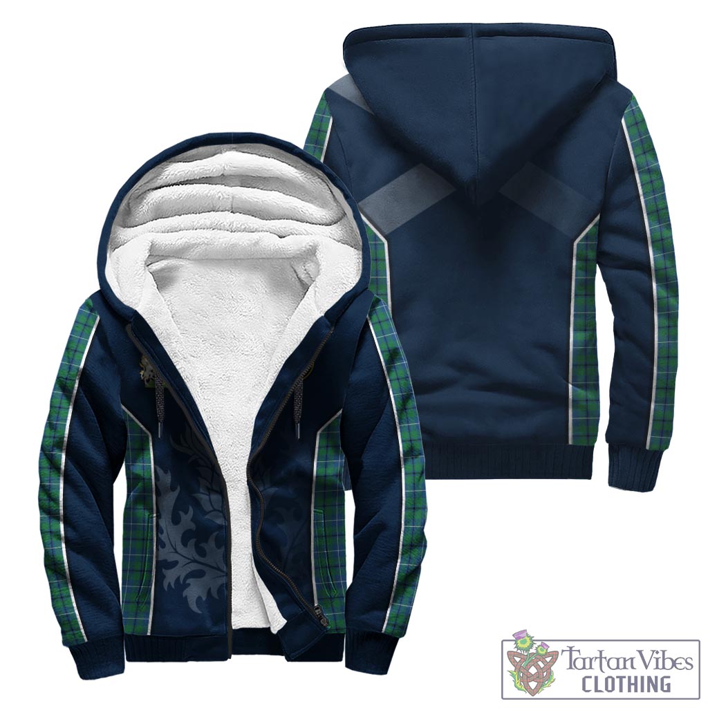 Tartan Vibes Clothing Douglas Ancient Tartan Sherpa Hoodie with Family Crest and Scottish Thistle Vibes Sport Style