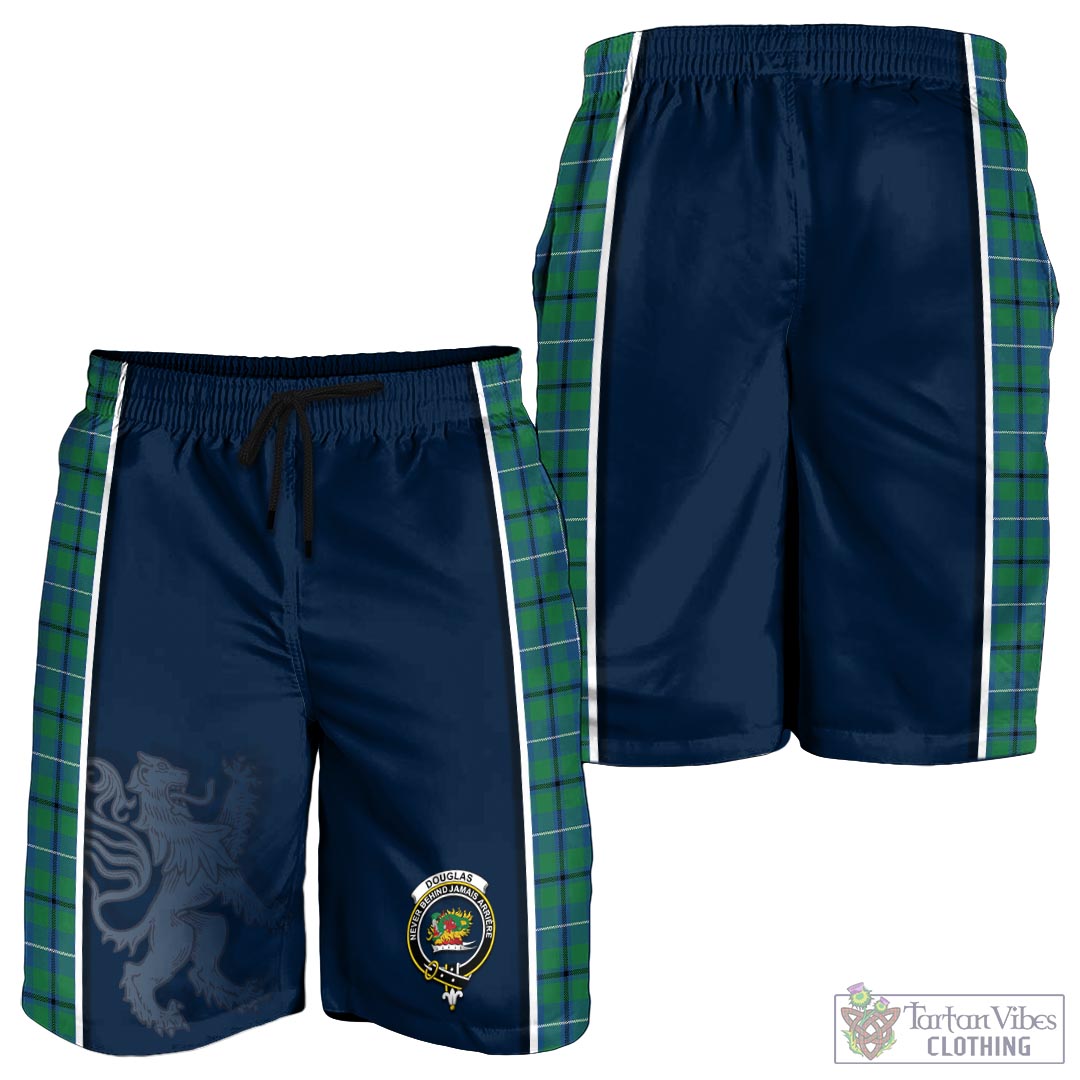 Tartan Vibes Clothing Douglas Ancient Tartan Men's Shorts with Family Crest and Lion Rampant Vibes Sport Style