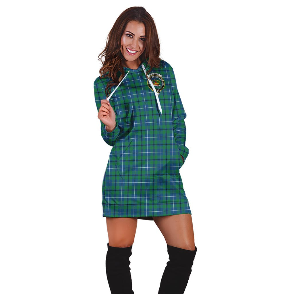 Douglas Ancient Tartan Hoodie Dress with Family Crest - Tartan Vibes Clothing