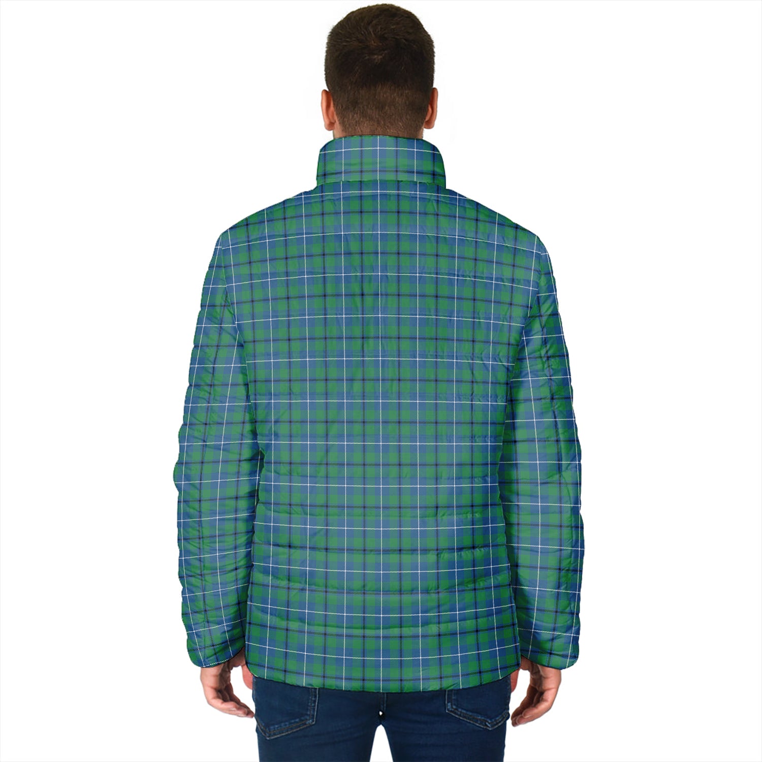 Douglas Ancient Tartan Padded Jacket with Family Crest - Tartan Vibes Clothing