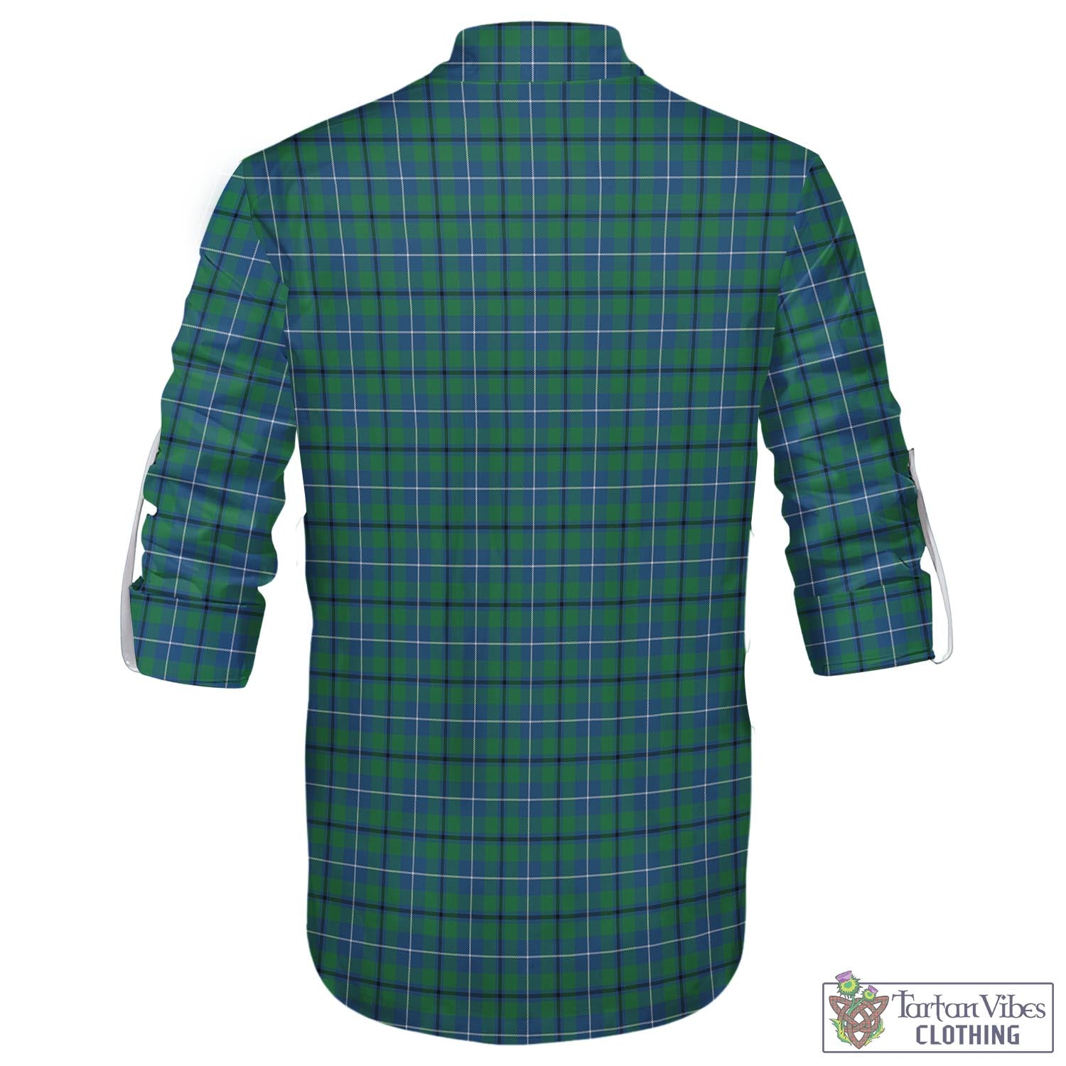 Tartan Vibes Clothing Douglas Ancient Tartan Men's Scottish Traditional Jacobite Ghillie Kilt Shirt