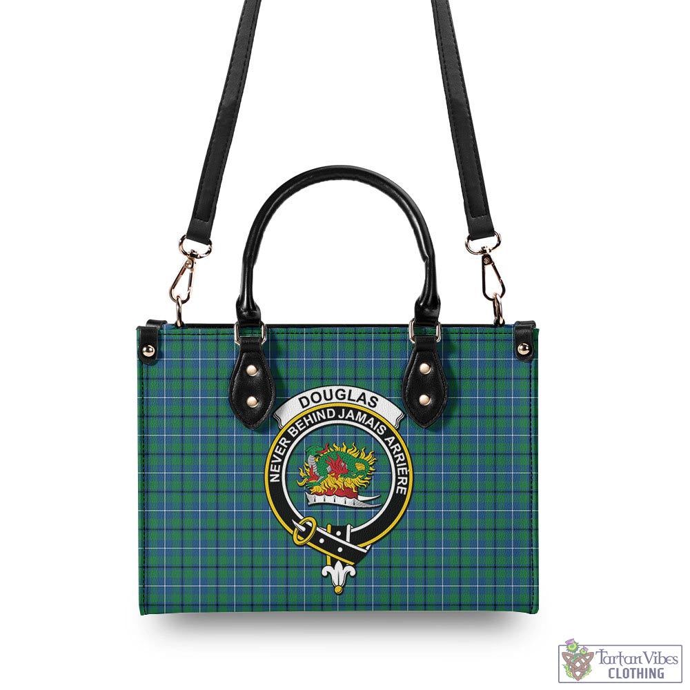 Tartan Vibes Clothing Douglas Ancient Tartan Luxury Leather Handbags with Family Crest