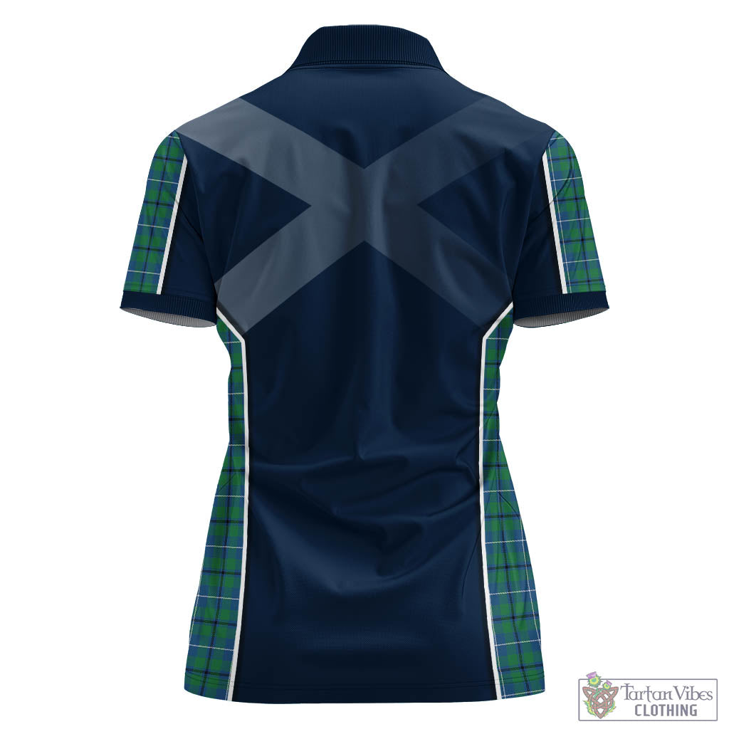 Tartan Vibes Clothing Douglas Ancient Tartan Women's Polo Shirt with Family Crest and Scottish Thistle Vibes Sport Style